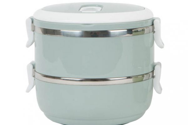2 Tier Round Stainless Steel Lunch Box
